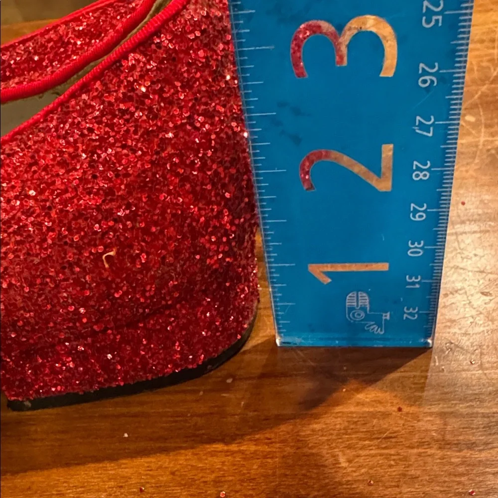 CIRCO Red Glitter Dorothy Wizzard of OZ Slip On Shoes Big  Girls Size 4 Costume